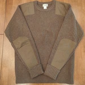 LL Bean Commando Crewneck Sweater Deep Green L